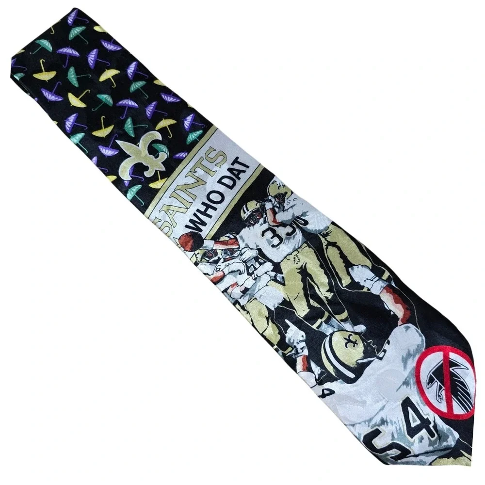 Vintage 1992 New Orleans Saints NFL Silk Tie Who Dat NFC West Champions USA Made